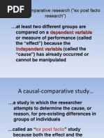 Causal Comparative Study1