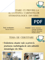 Cercetare  cu privire la activitatea  cabinetelor stomatologice  din.ppt