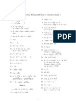 Mathematics For Actuarial Science: Answer Sheet 1
