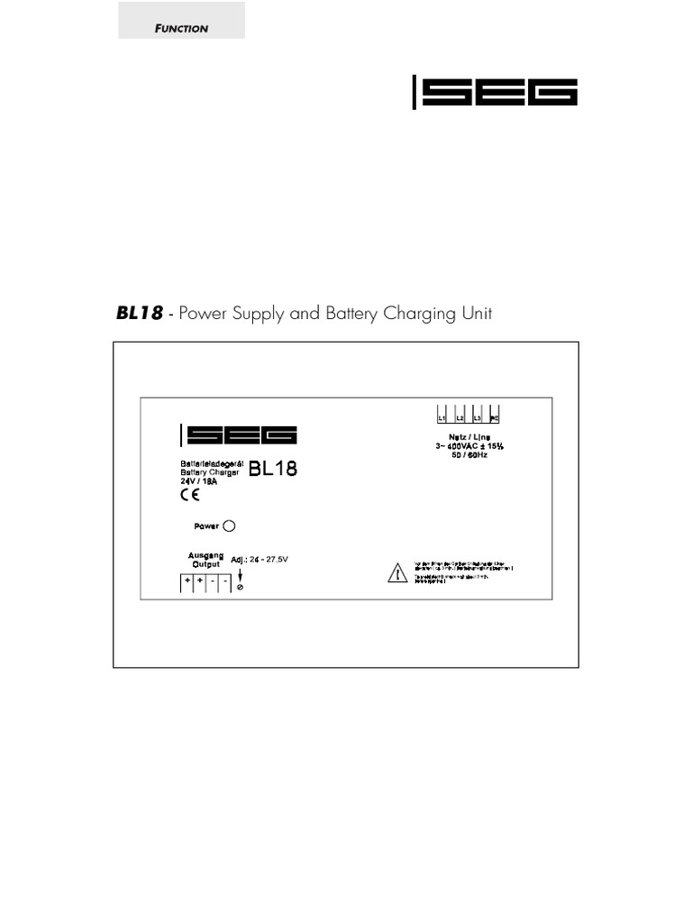 Bl18 Power Supply and Battery Charging Unit PDF Battery Charger