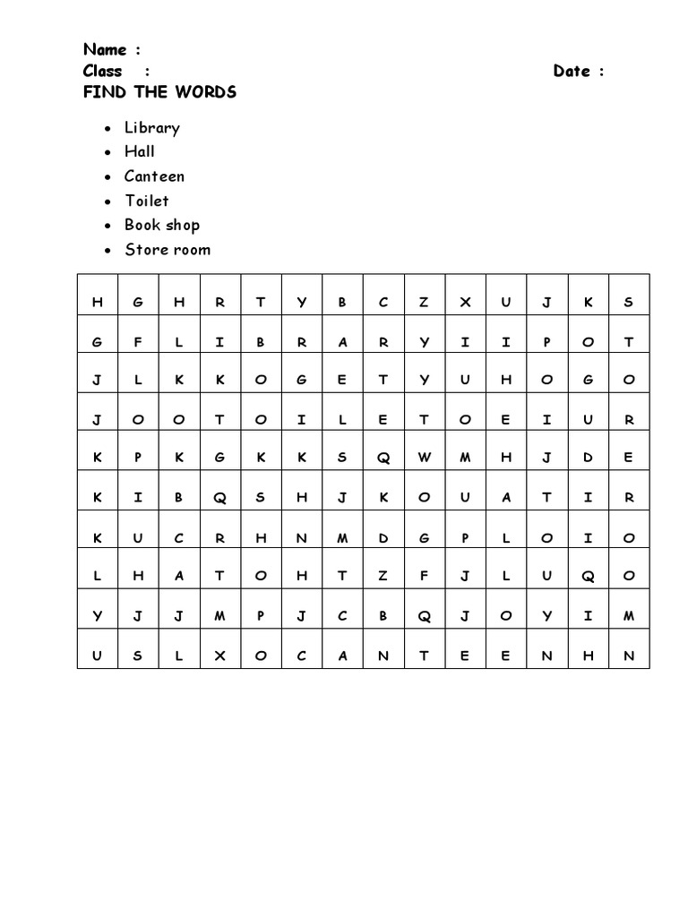 Library Word Scramble Activity | PDF | Religion & Spirituality