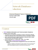 Sensor Network Databases - An Introduction: Context