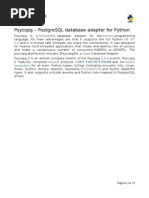 Psycopg - PostgreSQL Database Adapter For Python PDF