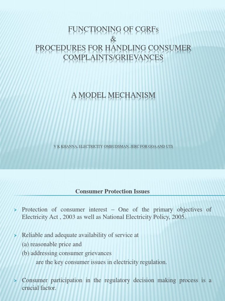CGRF Complaint Handling Procedures | PDF | Complaint | Internet Forum
