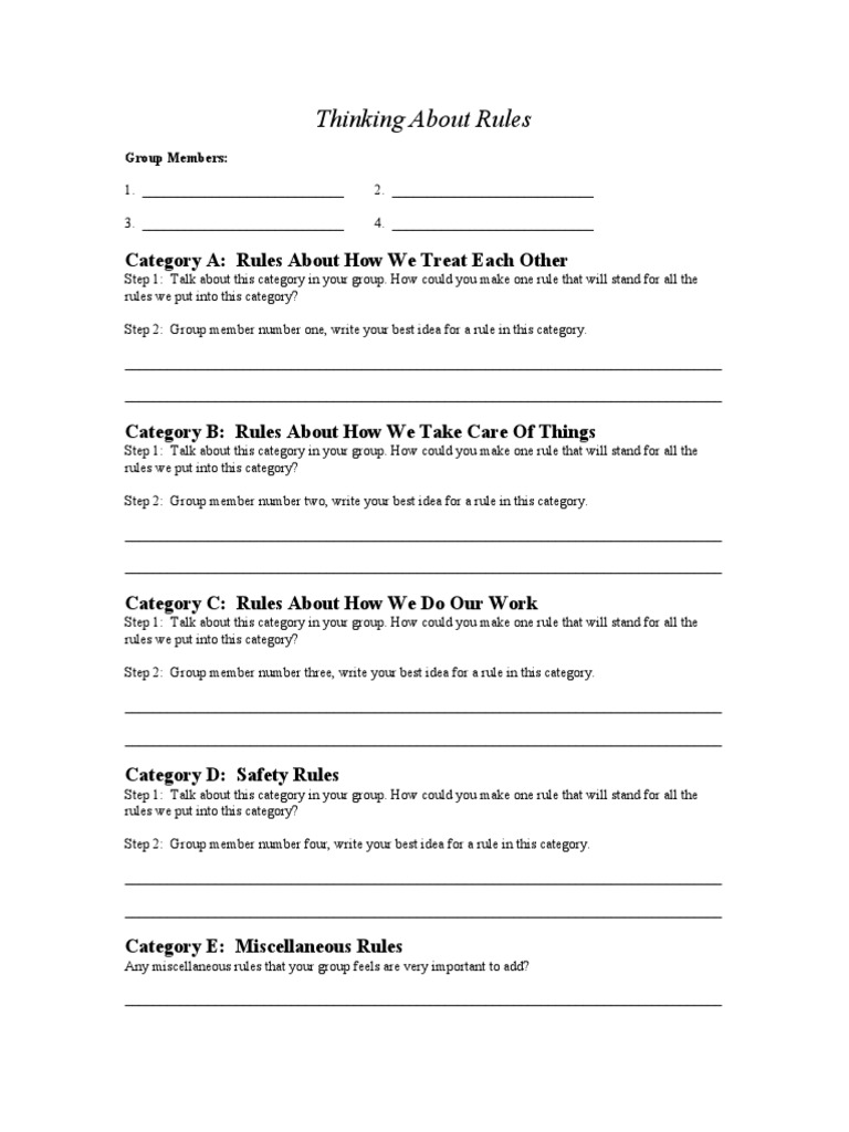 Group Rules Discussion Guide | PDF