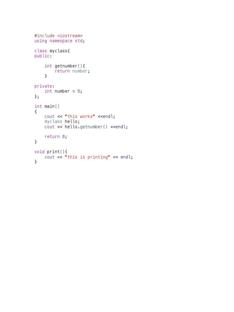 C++ Class Example with Private Member | PDF