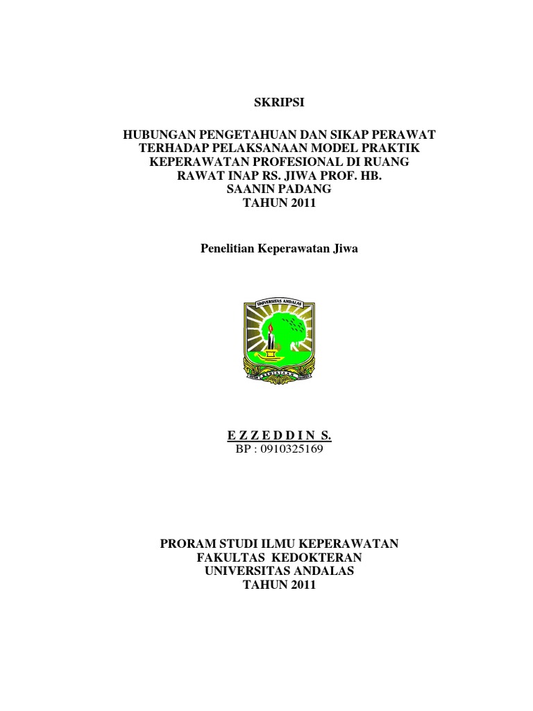 Hubungan Pengetahuan Dan Sikap Perawat