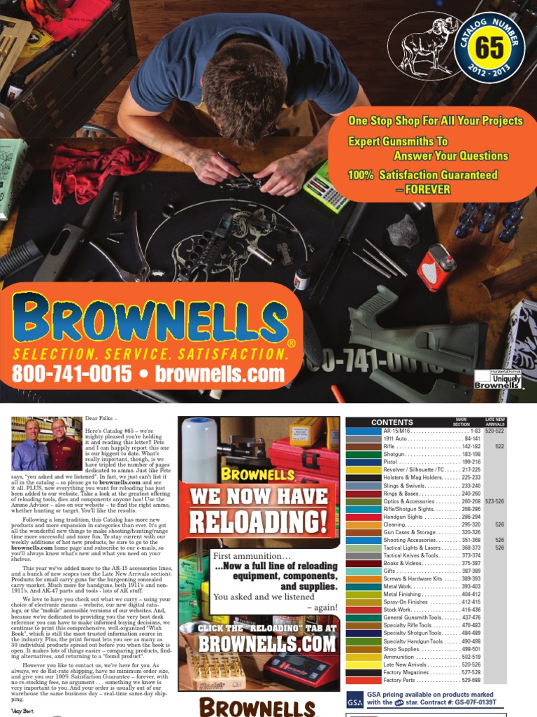 Brownells Gun Parts Catalog Number 65 2012 To 2013 PDF | PDF | Military  Technology | Weapon Design