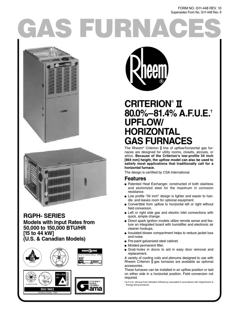 RGPH Specification Sheets PDF | PDF | Furnace | Manufactured Goods