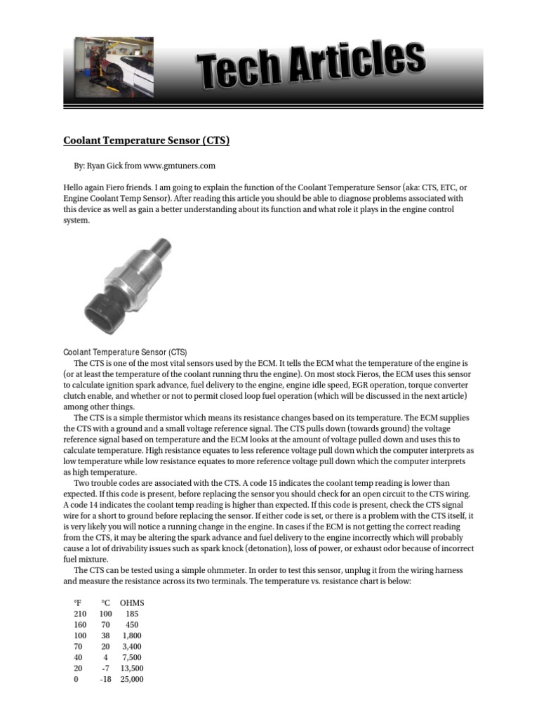 Understanding Coolant Temperature Sensors | PDF | Coolant | Electrical ...