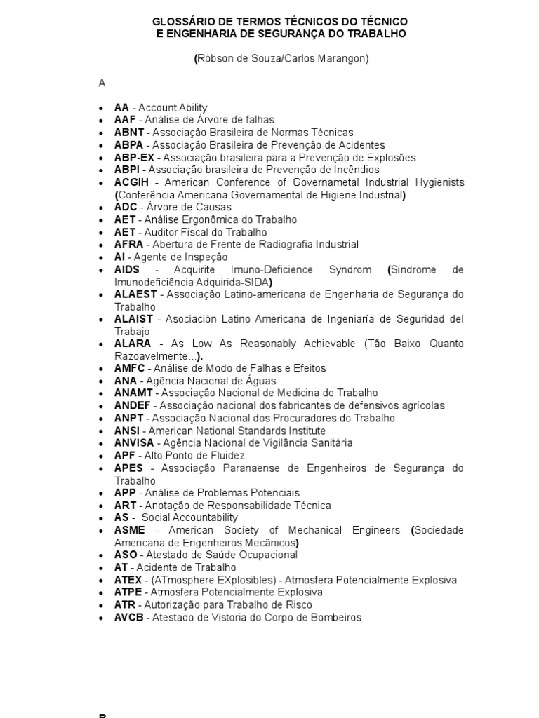 Glossário de Termos Técnicos Do TST | PDF | Bem-estar | Médico