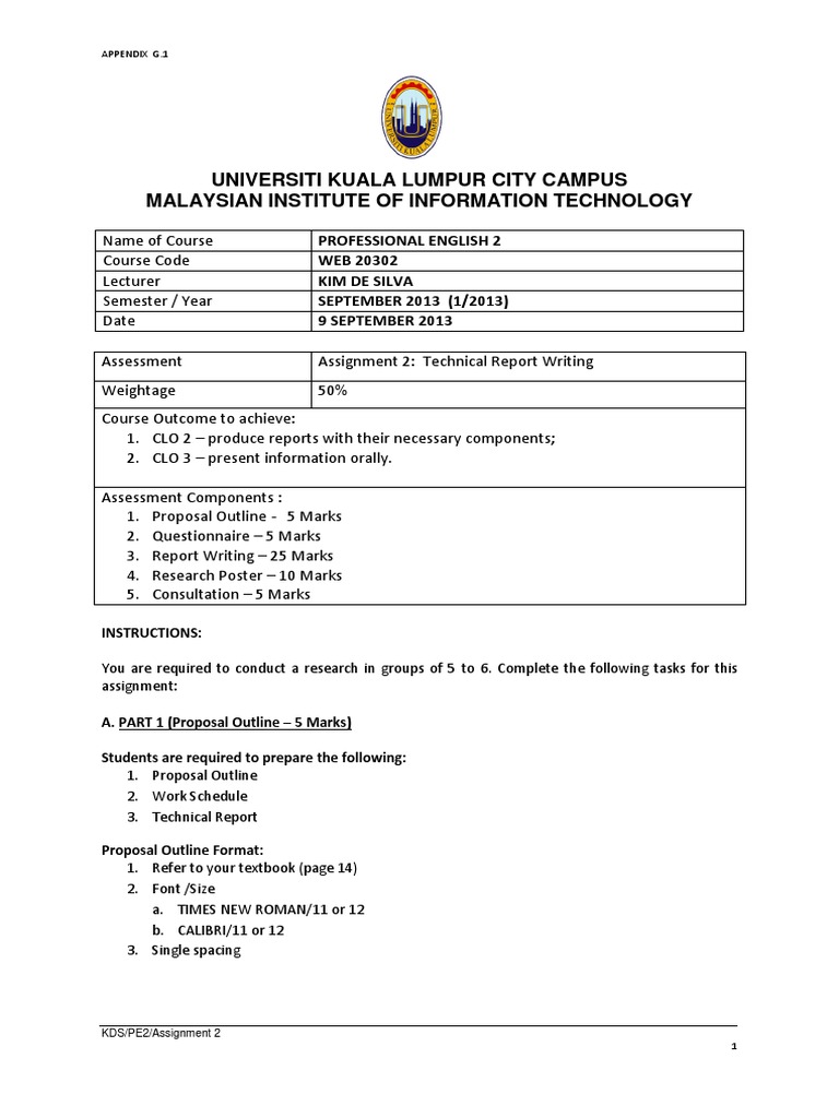 Report assignment example image