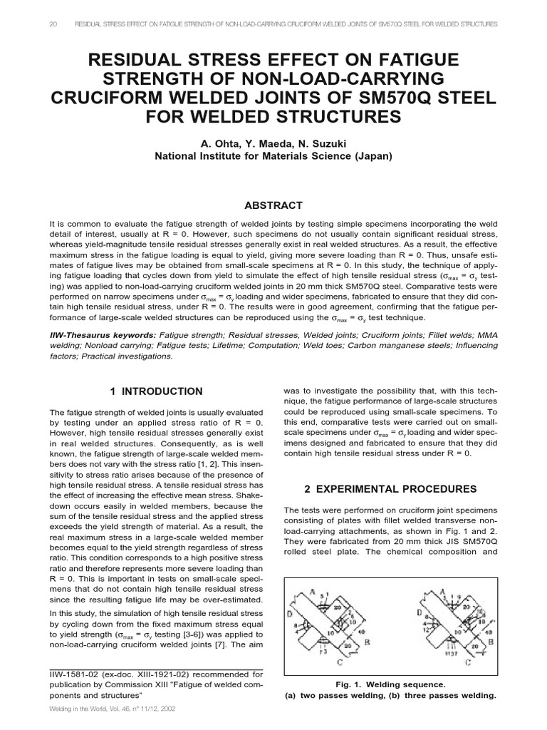 Residual Stress Effect On Fatigue Strength of Non-Load-Carrying ...