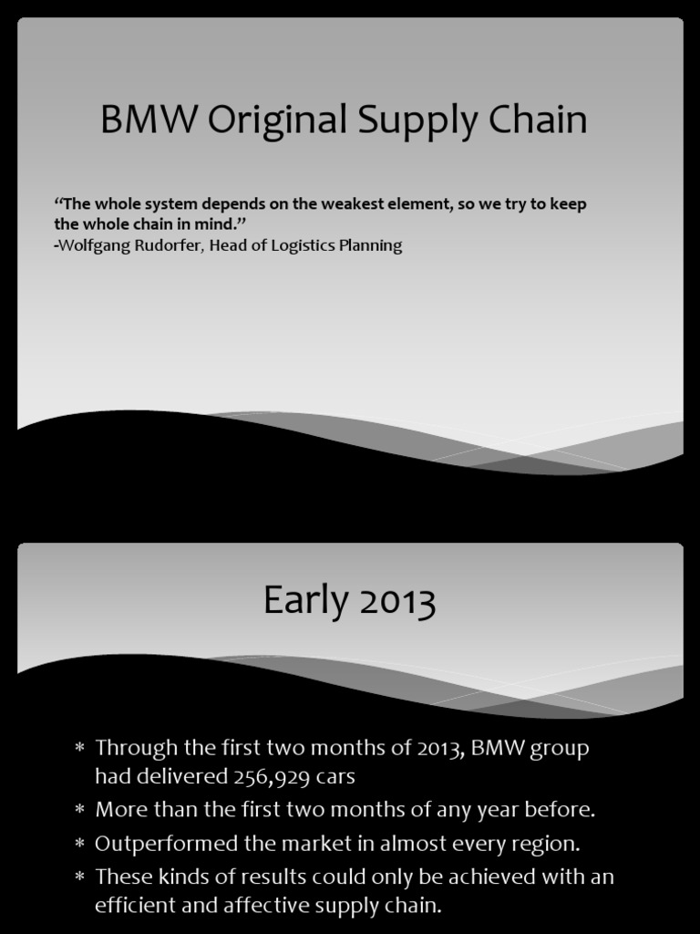 BMW Supply Chain Now | PDF | Bmw | Logistics