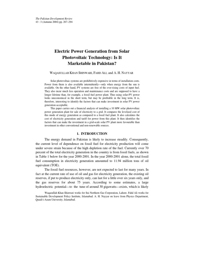 Solar Pakistan | PDF | Solar Power | Photovoltaic System