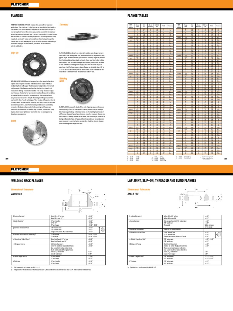 Flanges Flange Tables: Threaded | PDF | Pipe (Fluid Conveyance) | Screw
