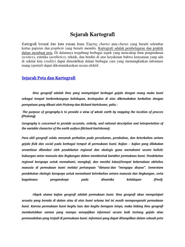 Sejarah Kartografi