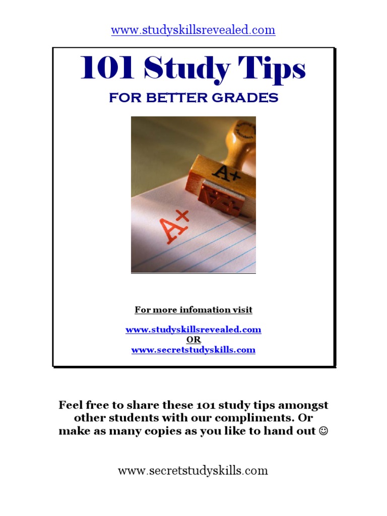 101 Study Tips | PDF | Self-Improvement