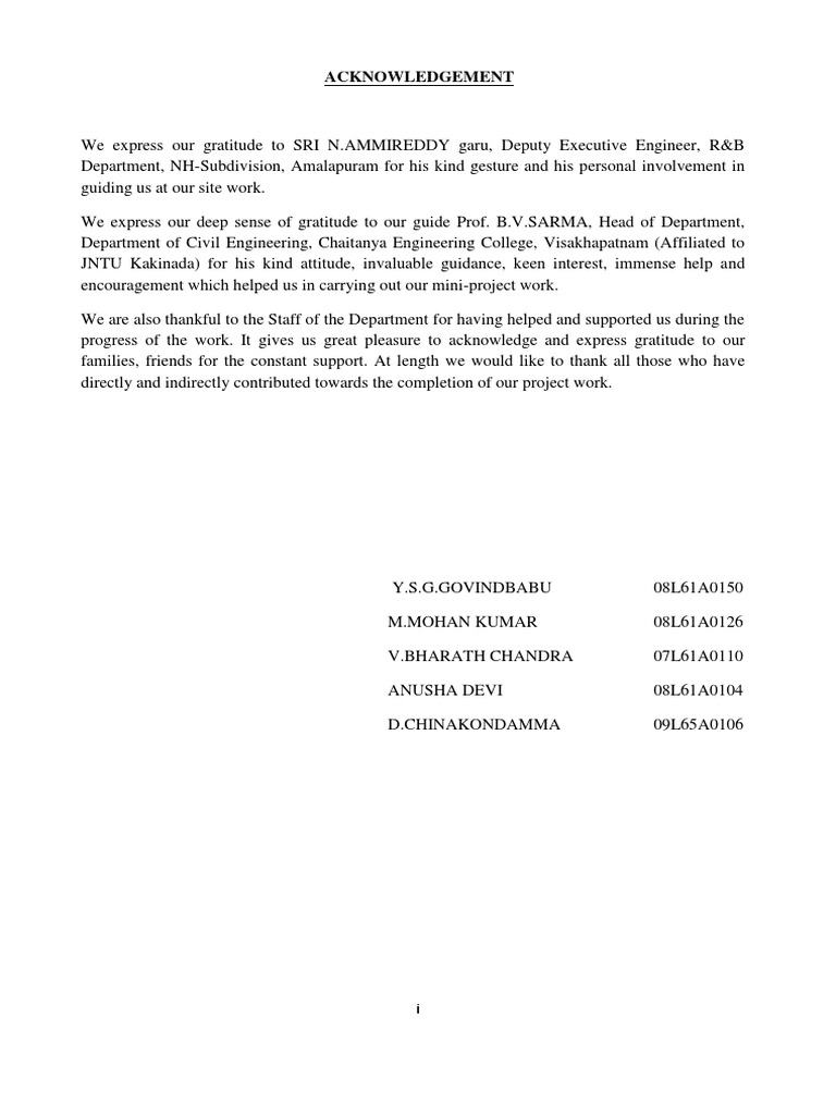 Acknowledgement | PDF | Technology & Engineering