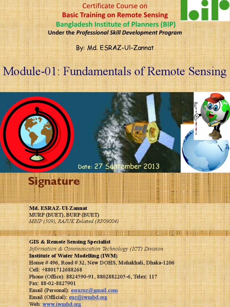 Module-01 Fundamentals of Remote Sensing.pdf | Remote Sensing ...