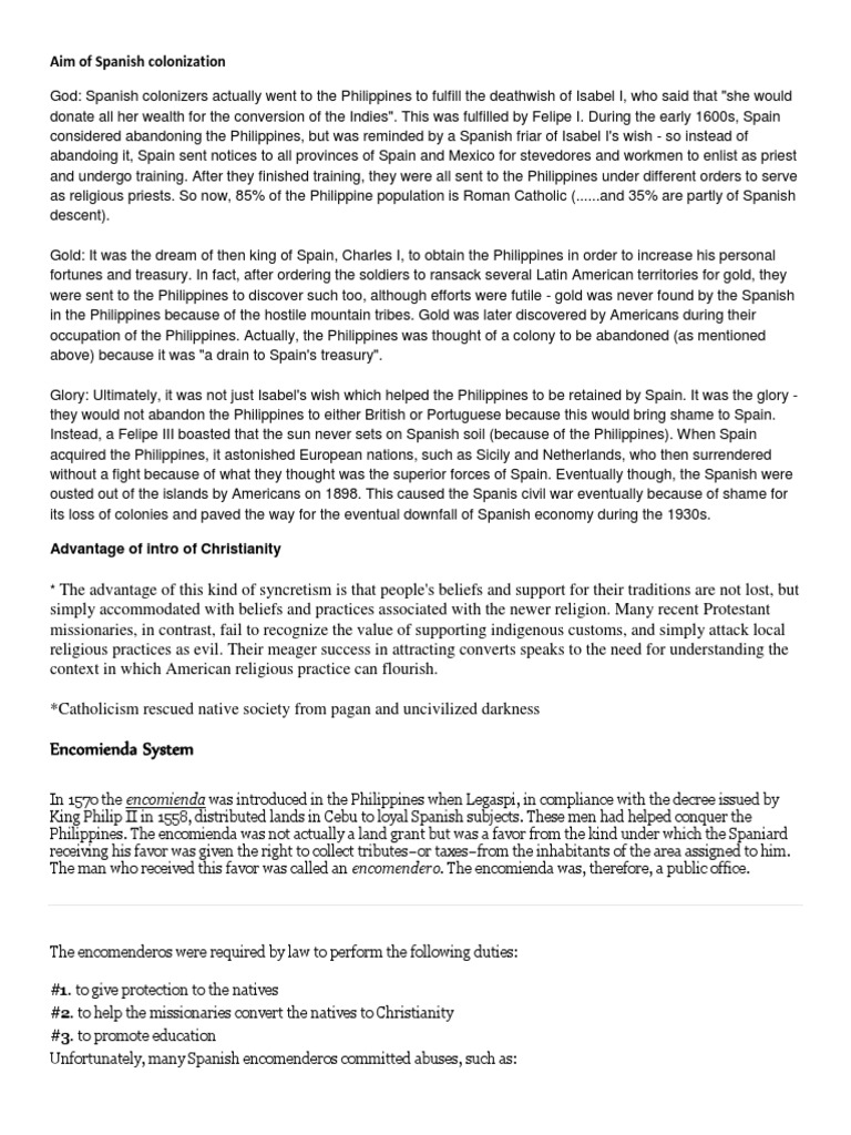 Spanish Colonization of the Philippines | PDF | Religion And Belief