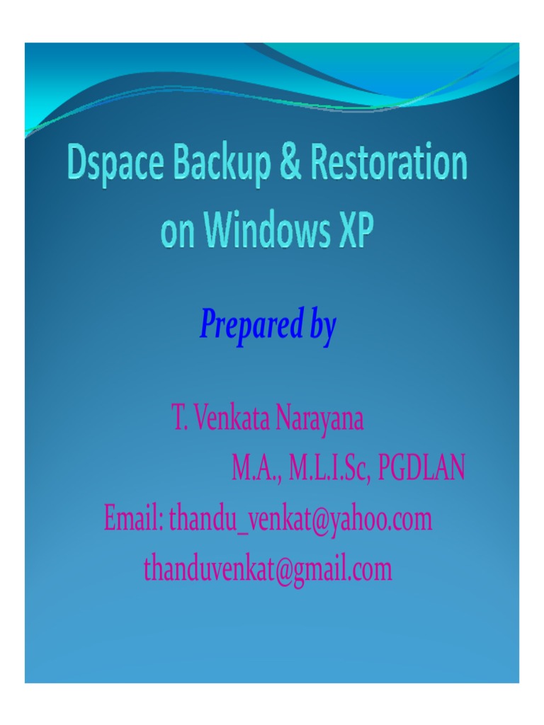 DSpace Backup and Restore Guide | PDF | Postgre Sql | Computing Platforms