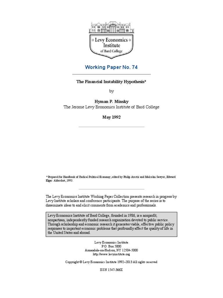 The Financial Instability Hypothesis | PDF | Economics | Money