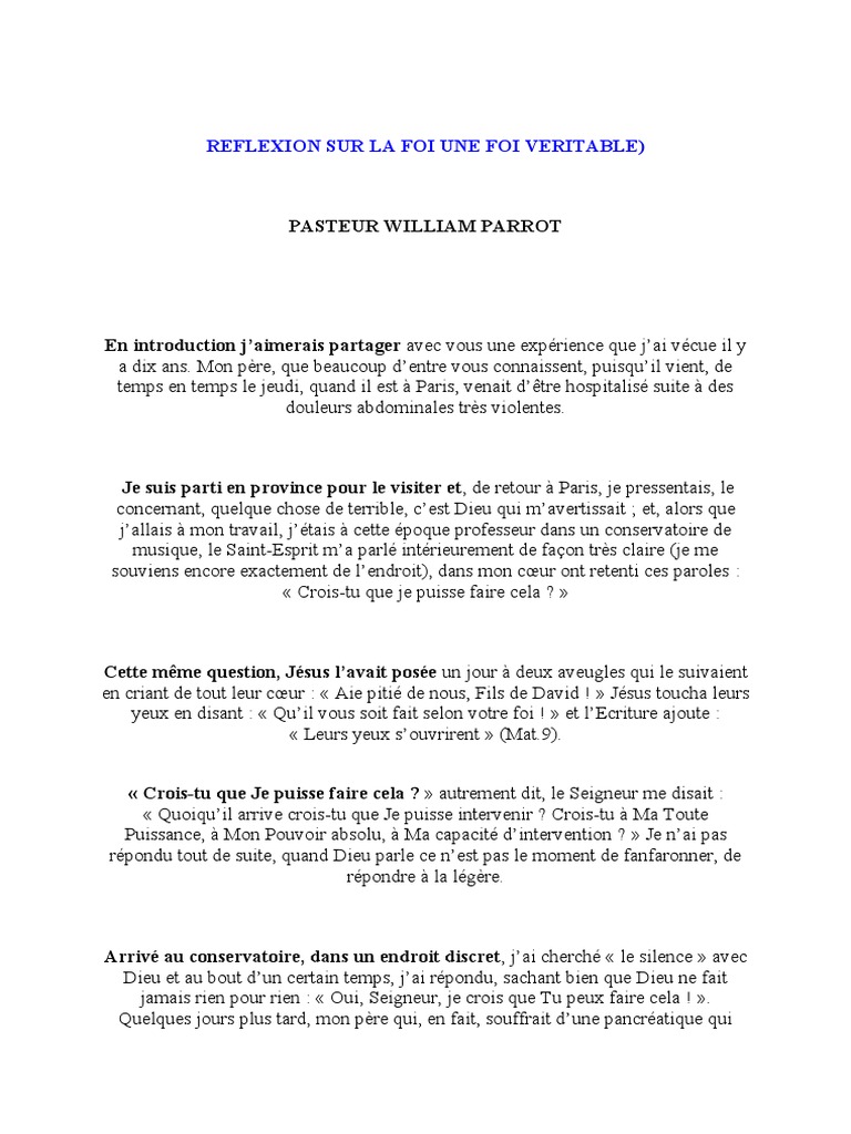 La Foi : Clé de l'Intervention Divine | PDF | Dieu | Miracle