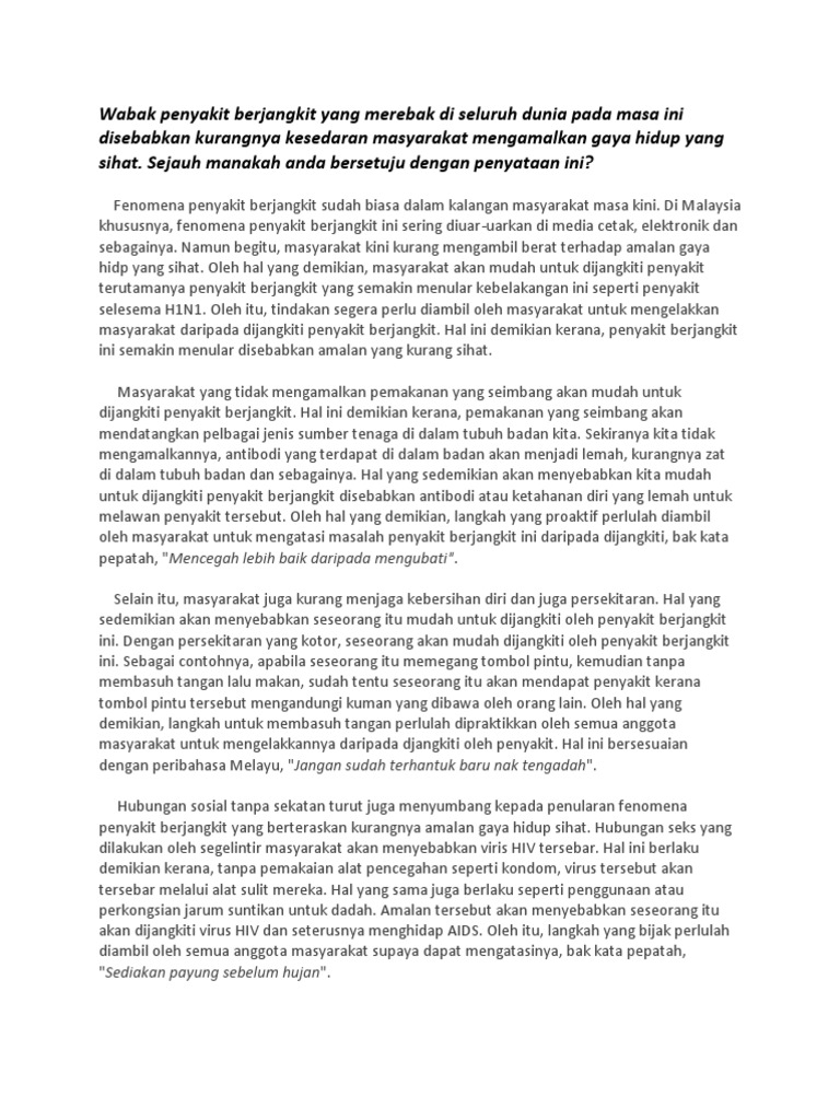 Wabak Penyakit Berjangkit Gaya Hidup Sihat Pdf