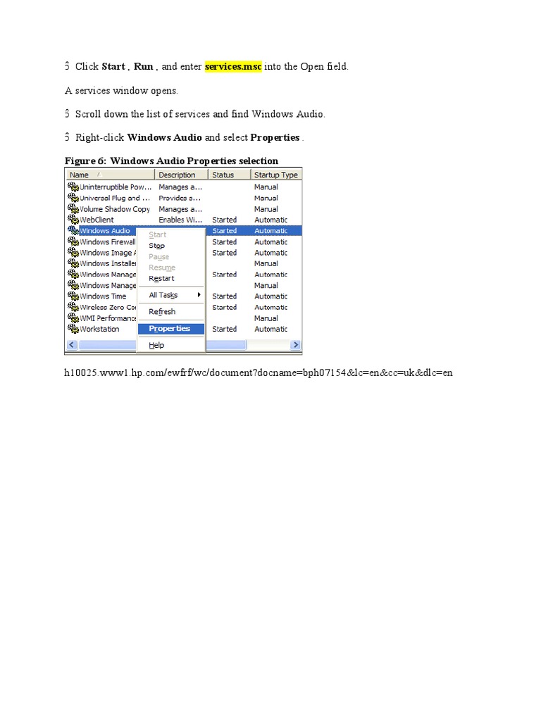 Troubleshooting Windows Audio Service | PDF