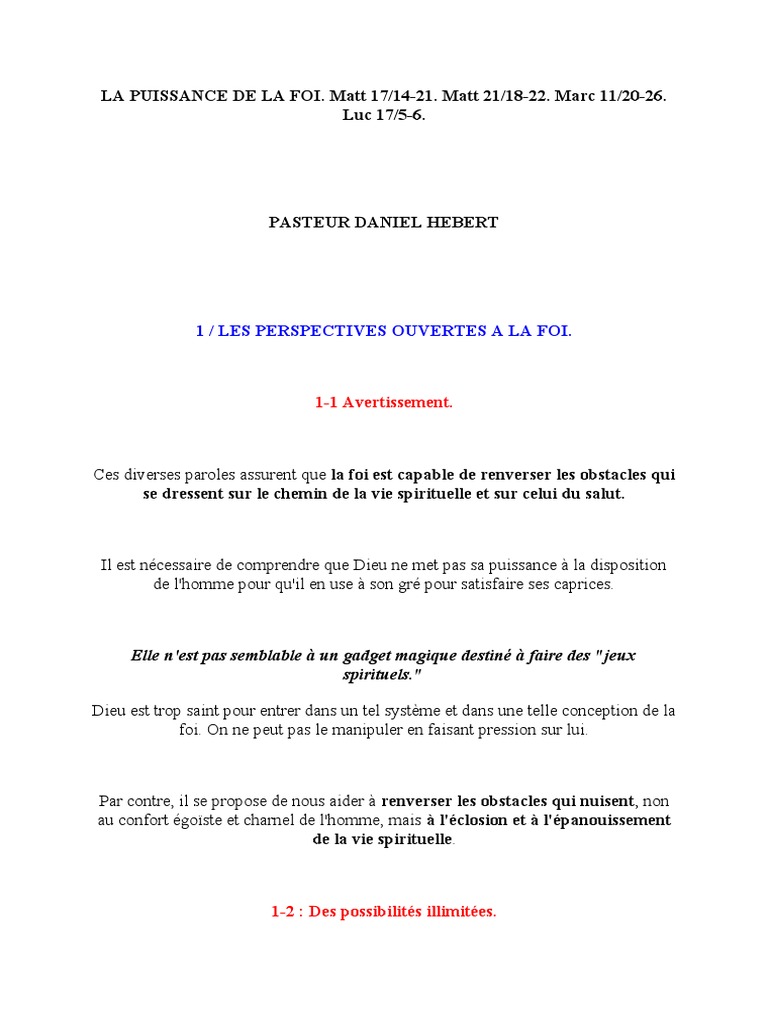 La Puissance de la Foi en Christ | PDF | Dieu | Doctrines et croyances ...