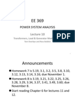 Power System Analysis: Transformers, Load & Generator Models, Ybus