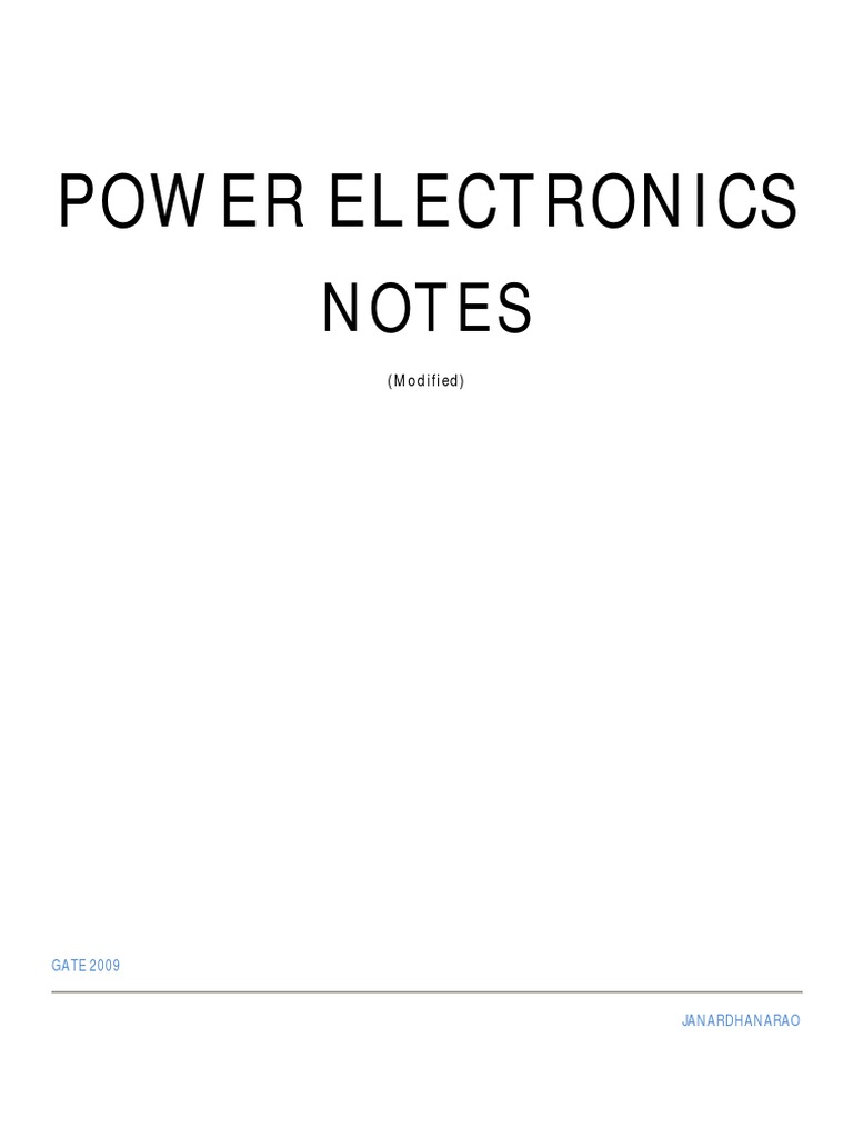 Power Electronics Notes | PDF | Computers | Technology & Engineering