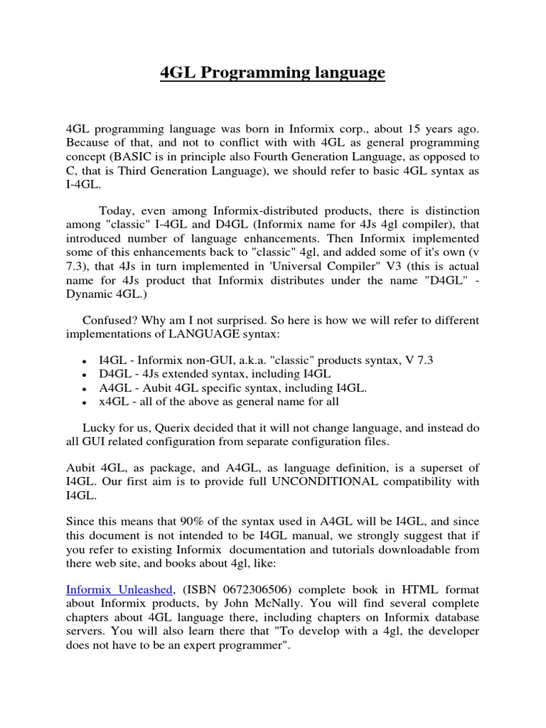 4GL Programming language.docx | Data Type | Array Data Type