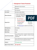 Job Details - Management Trainee Production PDF