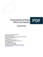 Encyclopedia of Business Ethics and Society: Authenticity