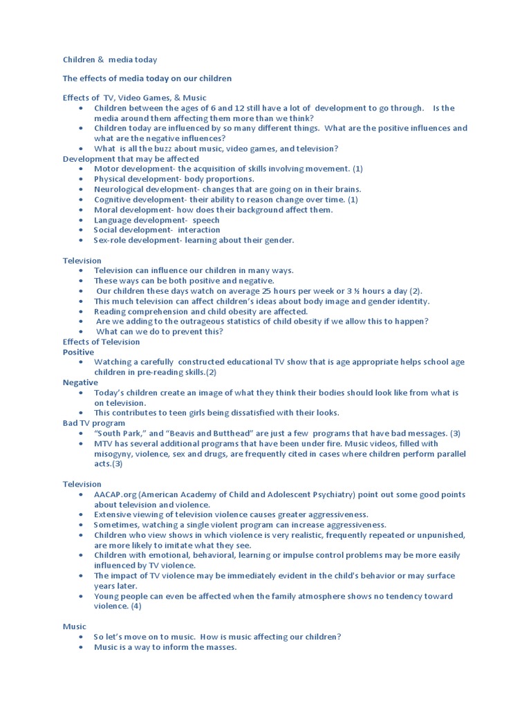 Impact of Media on Child Development | PDF