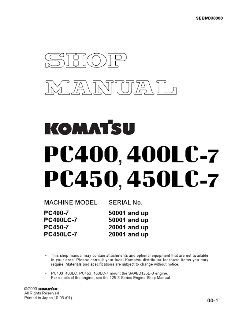 Komatsu Shop Manual Pc400 Pc450 Pdf Gear Engineering Tolerance