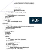 Preparation of Delivery Room Set of Instruments Handouts