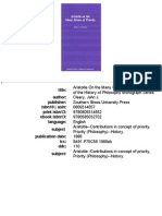 Aristotle On The Many Senses of Priority - Cleary