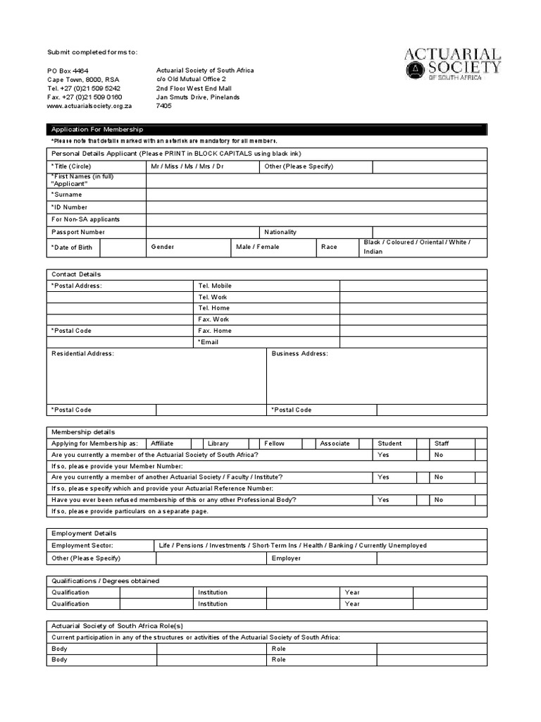 Actuarial Society Membership Application | PDF | Privacy Policy | Privacy