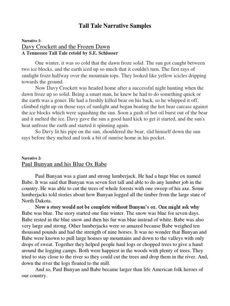 American Tall Tales for Kids | PDF