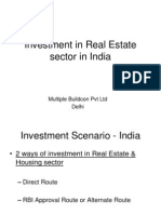 Investment in Real Estate Sector in India