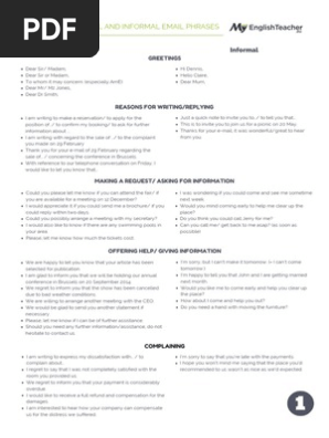 Formal and Informal Email Phrases