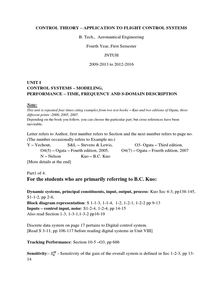 Control Theory in Flight Systems | PDF | Control Theory | Bandwidth ...