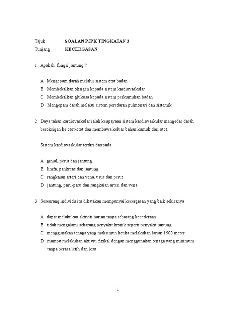 Soalan PJPK TING.3 | PDF