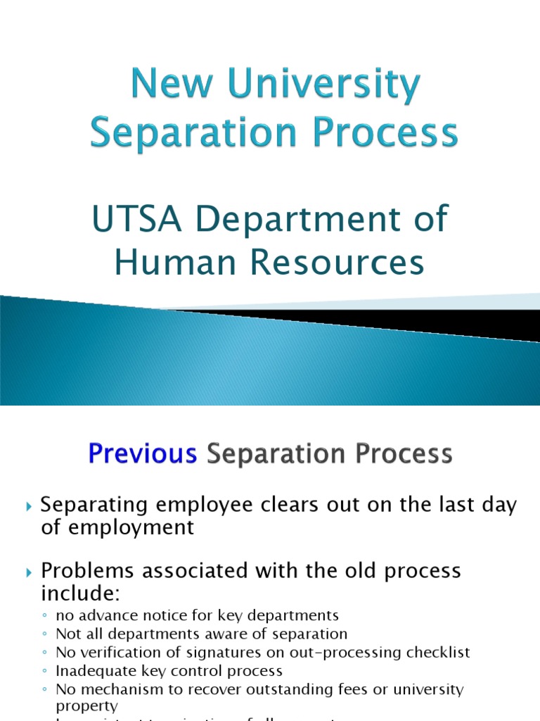 UTSA Employee Separation Guide | PDF