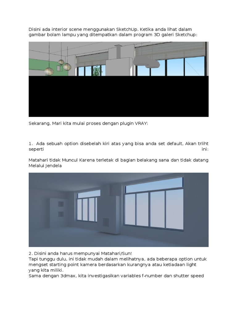 Langkah Utama Dalam Menggunakan Vray Sketchup