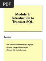 Introduction To Transact-SQL