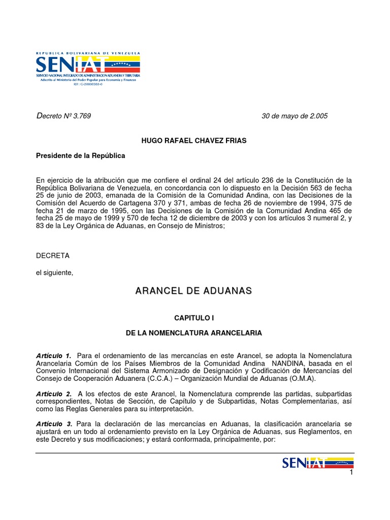 Arancel de Aduanas Venezuela 2025 | PDF | aduana | Papel